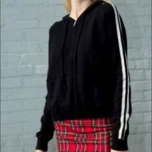 brandy melville black/white stripes jenna half zip